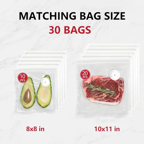 Vista 6 de Vixino Sellador al vacío, sellador al vacío para alimentos, máquina compacta de sellado al vacío de mano, sellador de comidas ahorrador portátil
