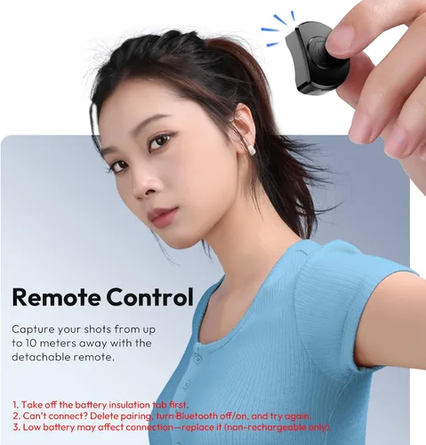 Vista 2 de ULANZI JJ03 - Mini trípode magnético para teléfono con control remoto, 3 en 1 de bolsillo para selfie, soporte de trípode extensible de rotación