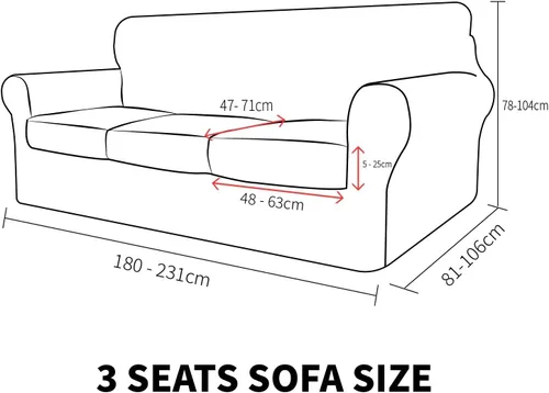 Vista 4 de MAXIJIN funda para sofá de 4 piezas, para sofás de 3 plazas, muy elástica, no se desliza, para perros, para mascotas, protector elástico de muebles