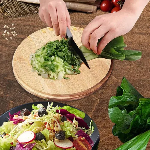 Vista 7 de Tazón de ensalada con tapa, juego de 3 (7 + 8.8 + 11 pulgadas) cuencos para servir con cubierta de bambú, tazón de fibra de bambú para ensalada