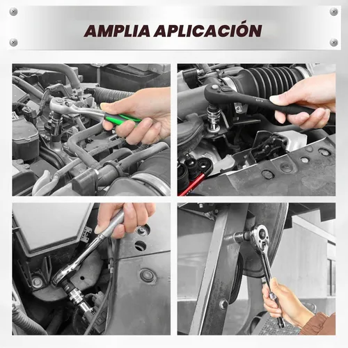 Vista 8 de Juego de adaptadores giratorios de impacto de 7 piezas, 1/4" 3/8" 1/2" Drive Universal Joint Socket Set CR-MO Steel, reductor de enchufes de junta