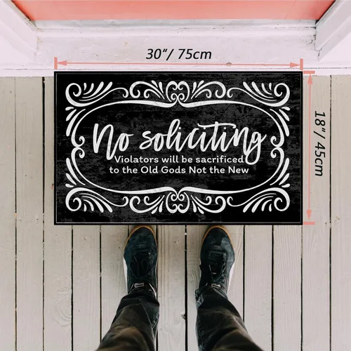 Vista 3 de No Soliciting Violators Will Be Sacrificed to The Old Gods Not The New - Felpudo personalizado, divertido tapete de bienvenida antideslizante