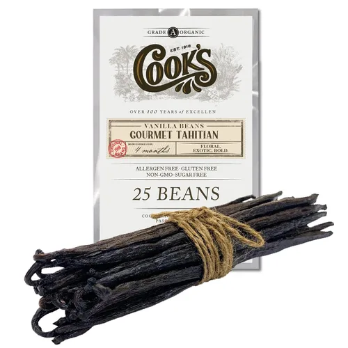 Vista 8 de Cook's, Granos de vainilla orgánicos de Tahití, grado A, la mejor vainilla gourmet fresca premium del mundo, certificado orgánico por CCOF, 10