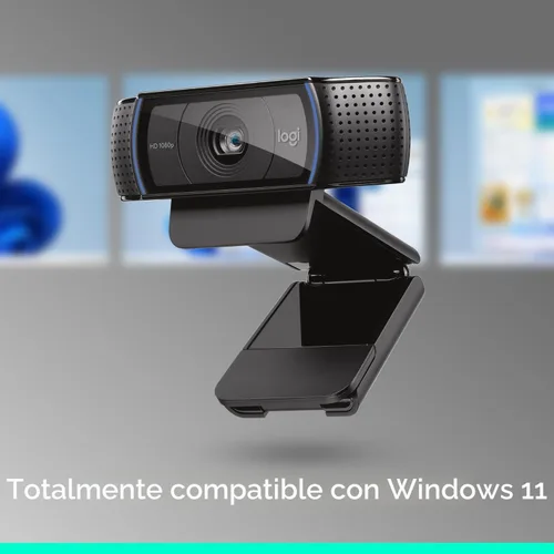 Vista 5 de Logitech Cámara web C920x HD Pro para PC, video Full HD de 1080p/30fps, audio claro, corrección de luz, funciona con Microsoft Teams, Google Meet
