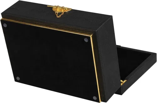 Vista 9 de HofferRuffer Elegante Caja Decorativa de Cuero Sintético, Organizador de Caja de Joyería de Almacenamiento, Soporte Organizador de Cosméticos Grande
