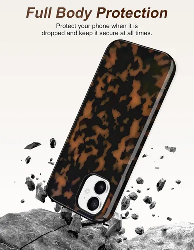 Vista 393 de Jusy Funda compatible con MagSafe con estampado de caparazón de tortuga marrón para iPhone 7/8/SE, cubierta protectora de TPU suave magnética