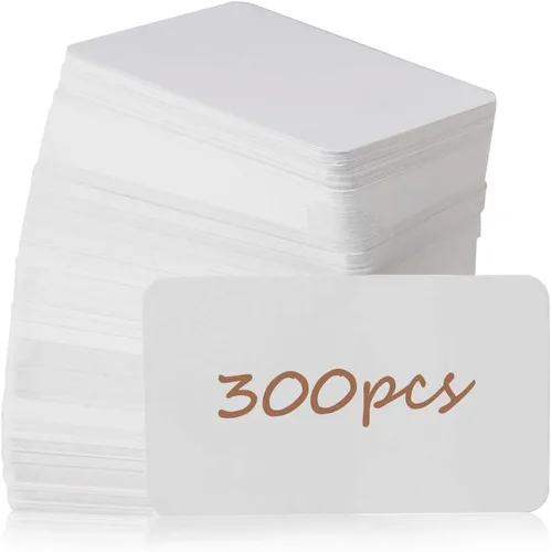 Vista 12 de Primbeeks 300 tarjetas de visita prémium (6 colores Kraft, en blanco, pequeñas 3.5 x 2.2 pulgadas, lisas)