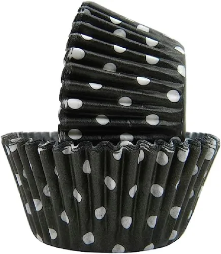 Vista 17 de Regency Wraps Vasos para hornear de grado profesional a prueba de grasa, paquete de 40 unidades, forros estándar, guingam negro, para cupcakes Negro