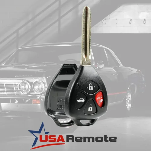 Vista 2 de Carcasa y almohadilla para llavero de control remoto de entrada sin llave compatible con Toyota Avalon 2008-2013 / Camry 2007-2011 / Corolla