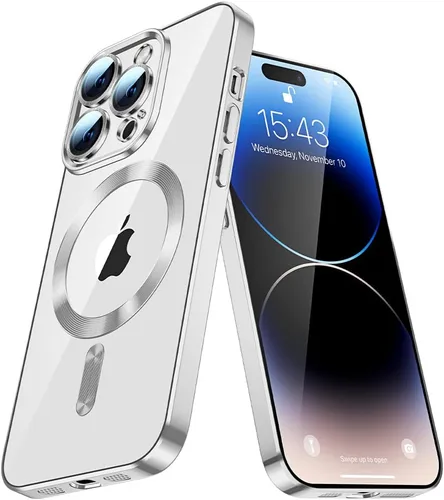 Vista 6 de GYHOYA Funda para Samsung Galaxy Note 20 Ultra, funda magnética transparente para teléfono con carga inalámbrica MagSafe, protector de lente