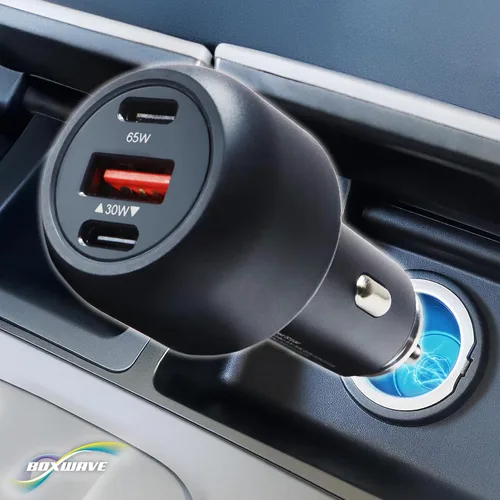 Vista 5 de BoxWave Cargador universal RapidRush PD para coche (95 W), rápido, 2 USB - negro azabache, cargador de coche para teléfonos inteligentes y tabletas