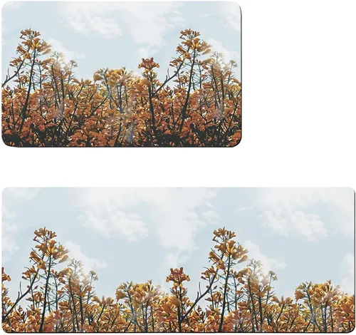 Vista 6 de Tapete de baño para bañera y hojas de flores de otoño, antideslizante, de secado rápido y absorbente, tierra de diatomeas, fregadero, dormitorio