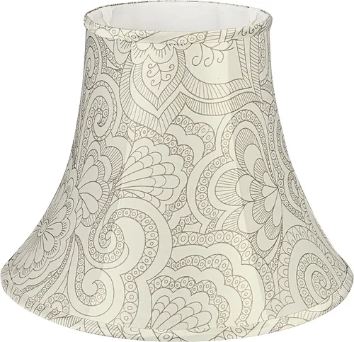 Vista 8 de Aspen Creative 58053A Bell Uno - Pantalla de lámpara en gasa blanca, 7 pulgadas superior x 14 pulgadas inferior x 11 pulgadas de altura inclinada