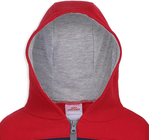Vista 2 de Disney Sudadera con capucha de Mickey Mouse con media cremallera para niño, negrorojoazul