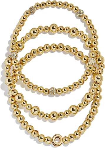Vista 52 de BaubleBar Juego de pulsera Pisa para mujer, tres pulseras de cuentas chapadas en oro, joyería de moda, regalo de moda