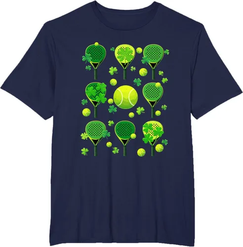 Vista 20 de St Patricks Day Padel Tennis Shamrock Paddle Irish Pride T-Shirt