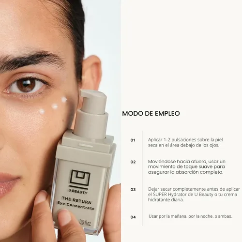 Vista 7 de U Beauty The RETURN Eye Concentrate - Crema antienvejecimiento para ojos con péptidos y antioxidantes para más brillante y tenso debajo de los ojos