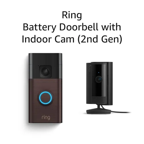 Vista 10 de Nuevo Timbre con cámara inalámbrico Ring con Cámara para interiores Ring de 2.ª generación (Negro)