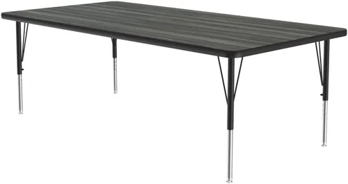 Vista 70 de Correll - Mesa rectangular de actividades para el aula de 24 x 36 pulgadas, altura ajustable (19-29 pulgadas), parte superior de nogal colonial