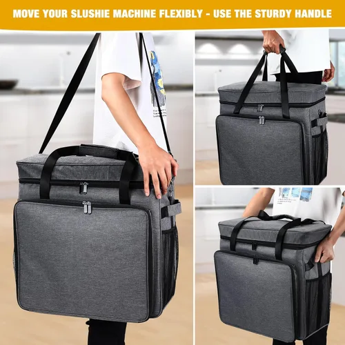 Vista 5 de Bolsa de transporte para máquina de granizado, portátil para licuados al aire libre congelados para máquina de granizado Ninja FS301C/FS301/FS299
