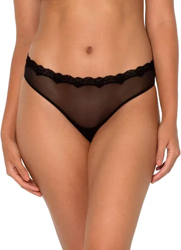 Vista 3 de Smart & Sexy Panty tanga de malla con ribete de encaje para mujer, paquete de 2
