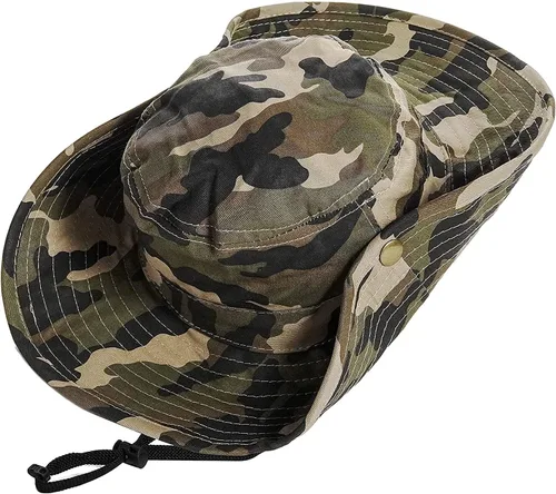 Vista 2 de Sombrero de camuflaje para niños, sombrero para el sol, sombrero, sombrero, boonie, safari, 2-14 años Sombrero de camuflaje para niños de 2 a 14