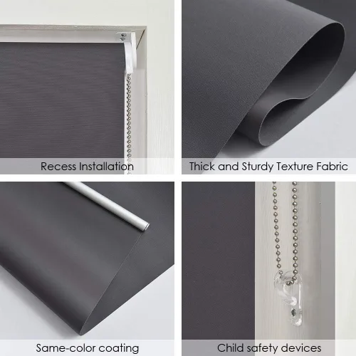 Vista 4 de ALLBRIGHT - Persianas de vinilo enrollables clásicas para dormitorio. Bloquean la luz por completo