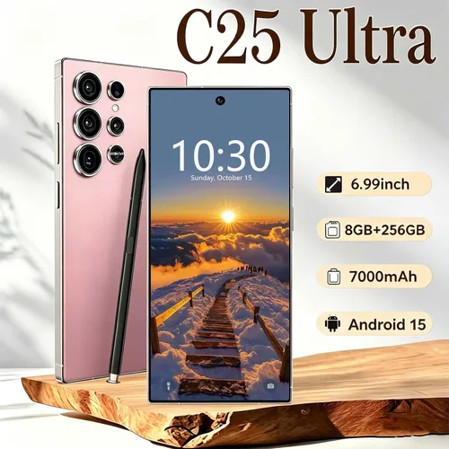 Vista 2 de Teléfonos desbloqueados 25U 5G Android 15 Smartphone 256GB+8G Dual SIM Dual Standby Teléfono celular 6.99 "Teléfono Android 7000mAh Batería de larga