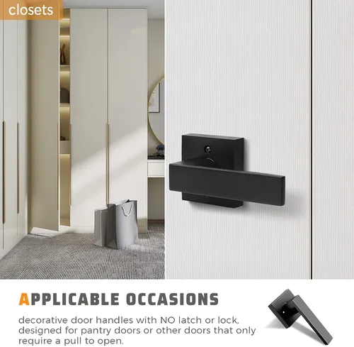Vista 3 de KNOBWELL - Juego de cerradura con 1 picaporte resistente para puertas de una cara, ideal para puertas interiores reversibles, 0.93 libras