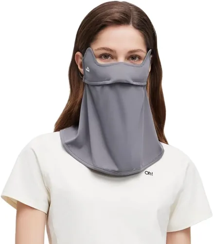 Vista 10 de Polaina para el cuello, bufanda facial UPF 50+, pasamontañas, pañuelos de tela con bucles para las orejas