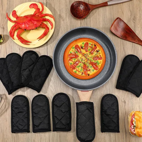 Vista 8 de Dandat Juego de 12 fundas de mango caliente para reemplazo diario, fundas de mango de bandeja de regalo, resistentes al calor, funda de soporte