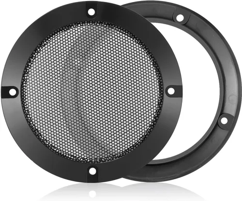 Vista 3 de Facmogu 2 piezas de 4 pulgadas negro redondo Parrillas de altavoces, rejilla de altavoz de malla metálica de repuesto para altavoces de 4 pulgadas