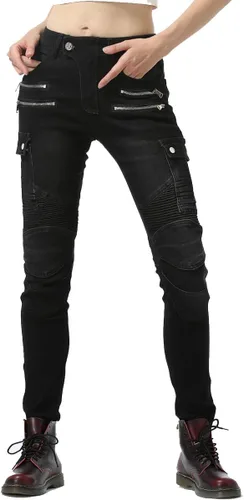 Vista 3 de Takuey Pantalones de motociclista para mujer, pantalones de protección para ciclismo