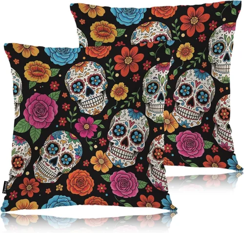 Vista 21 de Swono Juego de 2 fundas de almohada cuadradas decorativas de 18 x 18 pulgadas, bolas de Navidad de Año Nuevo, juego de 2 fundas de almohada