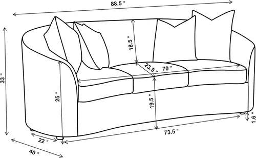 Vista 3 de Coaster Home Furnishings Rainn - Sofá tapizado con respaldo apretado
