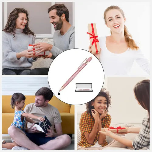 Vista 7 de Hasta 300 bolígrafos personalizados con nombre grabado gratis, lápiz capacitivo, logotipo, regalo de texto para hombres y mujeres, tinta negra