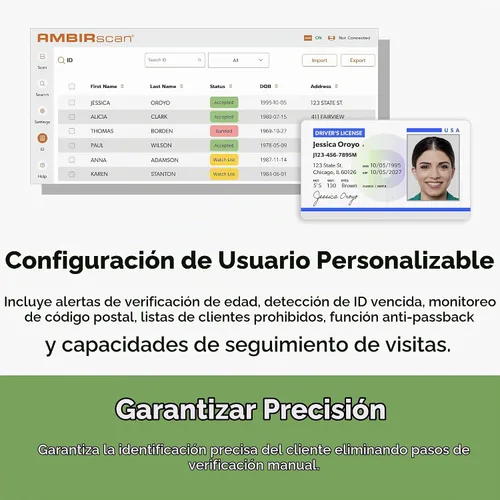 Vista 5 de Ambir Escáner de tarjetas de identificación dúplex A6 DS687