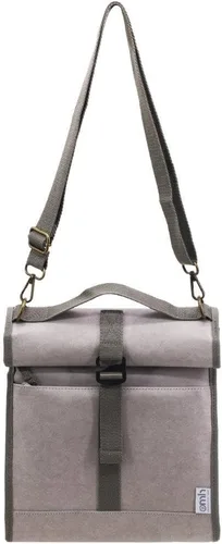 Vista 3 de Bolsa de almuerzo enrollable aislada con correa para el hombro. (gris)