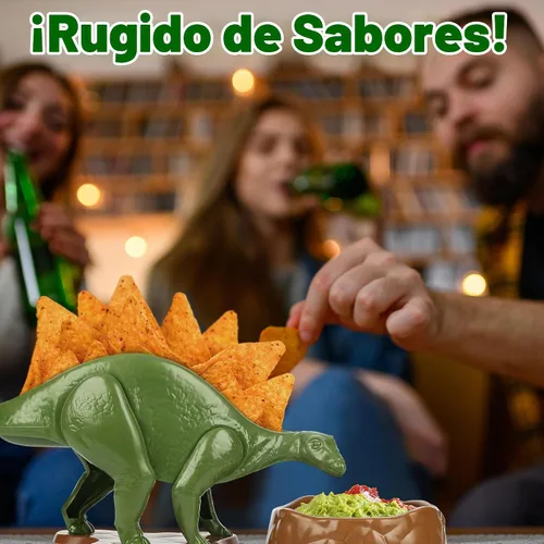 Vista 4 de Nachosaurus - Juego de soporte para nachos de dinosaurio con cuenco