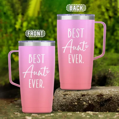 Vista 2 de SANDJEST Mejor Taza para Tía Taza de Tía con Asa 20oz Acero Inoxidable Taza de Café Aislada para Viaje Regalos para Tías de Sobrina Sobrino Regalo
