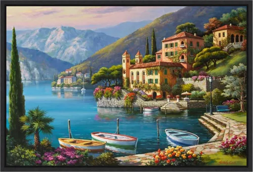 Vista 13 de Amanti Art Lienzo enmarcado para pared, 16 x 23 pulgadas, Villa Bella Vista de Sung Kim, lienzo enmarcado para pared, obras de arte de paisajes