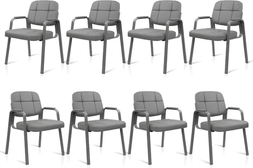 Vista 27 de CLATINA Silla de recepción de invitados, sillas de sala de conferencias, sillas de sala de espera con brazos acolchados, silla de escritorio sin