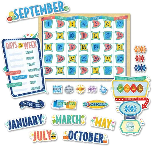 Vista 15 de Creative Teaching Press Bold & Bright - Juego de calendario, tablón de anuncios CTP y exhibición para el aula, 67 piezas
