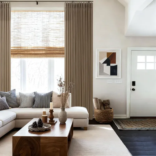 Vista 41 de TWODRAPES Cortinas de Lino Plisadas con Pinza Beige Blancas de 54 Pulgadas de Largo 2 Paneles para Comedor Cocina Dormitorio Plisadas Semi