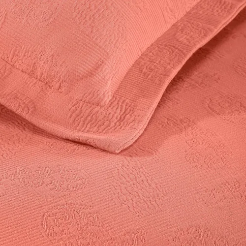Vista 7 de Superior colcha de una plaza de jacquard y matelasse 100 % algodón de alta calidad, turquesa, individual, Coral, gemelo