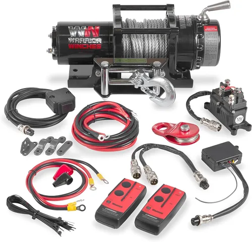 Vista 10 de Warrior Winches Ninja 2000 libras - Cabrestante eléctrico premium de 12V para ATV/UTV con cable de acero, compacto y potente de 12 voltios - Viene