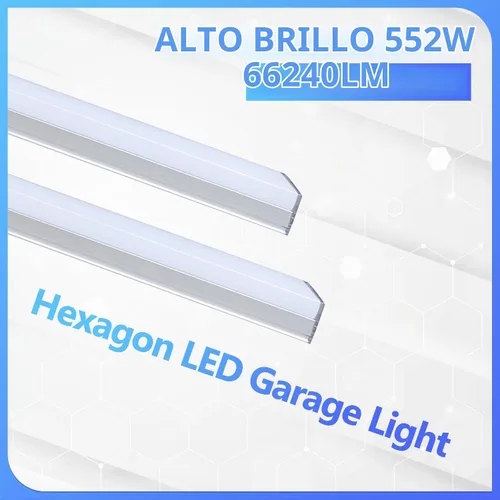 Vista 4 de ALLYES - Luces hexagonales de garaje, luces de techo súper brillantes, con interruptor inteligente, 3000 K/4500 K/6500 K, luz de techo para taller