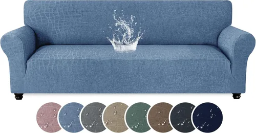 Vista 19 de MAXIJIN Funda impermeable para sillón de sala de estar, 1 pieza elástica con brazos, protector de muebles lavable para perros y mascotas (S, café)