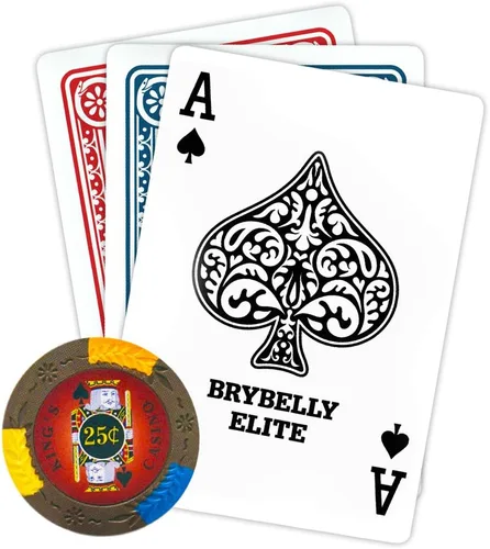 Vista 3 de Brybelly King's Casino Premium - Fichas de póquer de 0.49 oz, compuesto de arcilla pesada – Paquete de 50