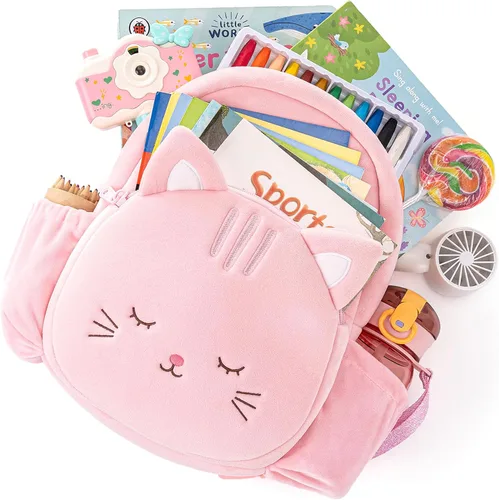 Vista 26 de Lazada Mochila para niños pequeños, juguetes de animales de peluche, mochila pequeña, color gris, 9.5 pulgadas